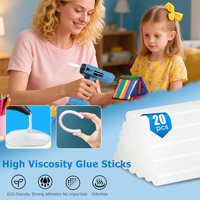 100w Cordless Hot Melt Glue Gun Compatible with Makita 18V Battery, High Temp Electric Power Glue Gun with 20pcs 11x150mm Glue Sticks for Arts Crafts DIY Decor School Home Repair (No Battery)