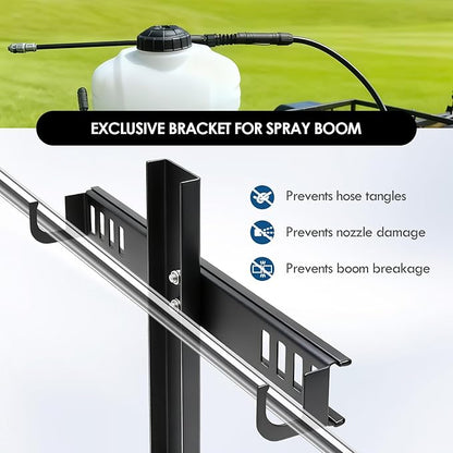 Backpack Sprayer Rack, Adjustable Backpack Sprayer Holder, with Webbing Buckle and Spray Rod Holder, Fit for Open or Enclosed Trailers