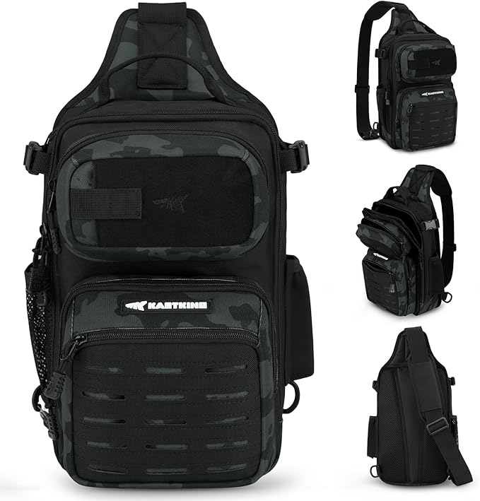 KastKing BlowBak Tactical Sling Tackle Bag-Lightweight Fishing Backpack Storge Fishing Gear and Equipment,Gift for Men