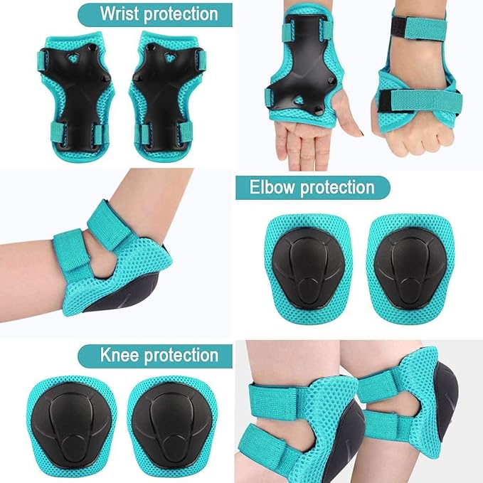 Adjustable Helmet for Ages 5-16 Kids Toddler Boys Girls Youth,Protective Gear with Elbow Knee Wrist Pads for Multi-Sports Skateboarding Bike Riding Scooter Inline skatings Longboard Roller Skate