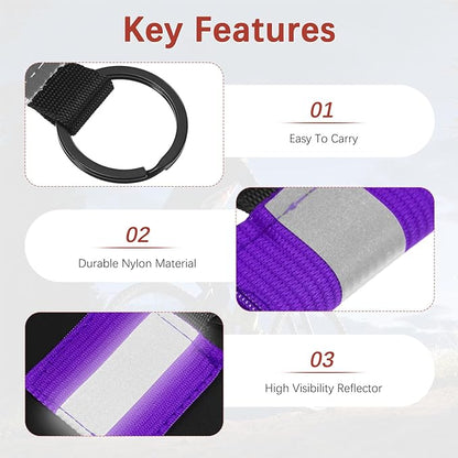 Safety Reflector Pendant, Fabric Reflective Safety Keychain Gear for Backpack & Running & Cycling