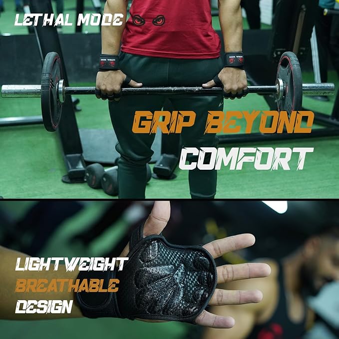 Workout Gloves for Men & Women – Fingerless Weight Lifting Gloves with Wrist Support for Gym, Crossfit, and Exercise – Durable Grip for Weightlifting, Cycling & Training