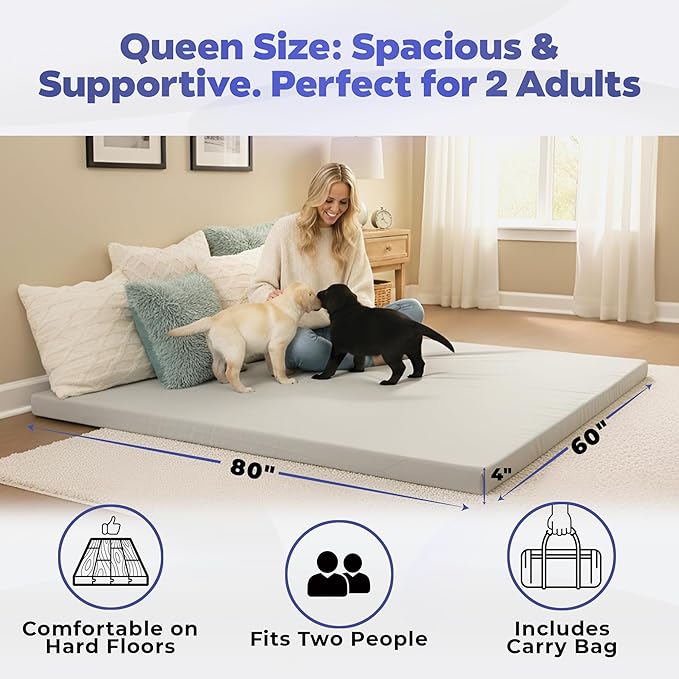 Hazli Matrix Comfort-Cell Memory Foam Camping Mattress Pad - Roll Up Mattress for Adults - Portable Cot Sleeping Pad for Camping - Floor Mat or Bed Roll for Car, SUV