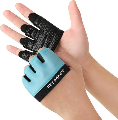 Minimal Workout Gloves,Short Micro Weight Lifting Gloves Grip Pads with Full Palm Protection & Extra Grip for Men Women Weightlifting,Gym,Cross Training,Powerlifting,WODs.