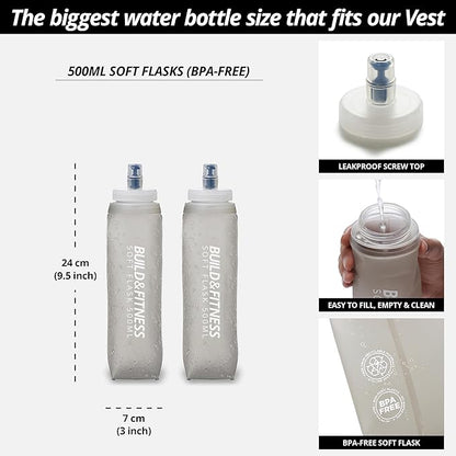 Running Hydration Vest for Women and Men. Reflective, 8 Pocket, Quick Dry, Water-Resistant, Breathable, Adjustable Backpack for Runs, Hiking, Cycling, Trails, Marathons