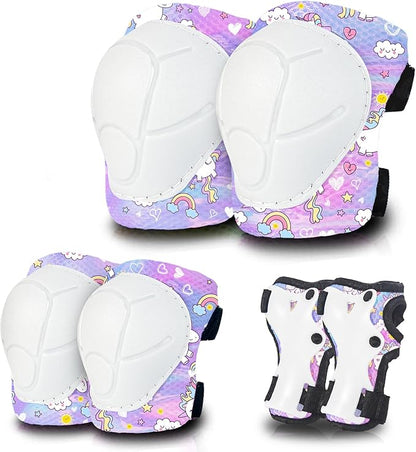 Skateboard Pads Kids/Youth/Adult Shield Elbow Pads and Wrist Guards Protective Gear,Strong Double Straps&Adjustable Easy-Fix Clips for Skateboarding,Rollerblading,ScooterRoller,Skating,Bicycle