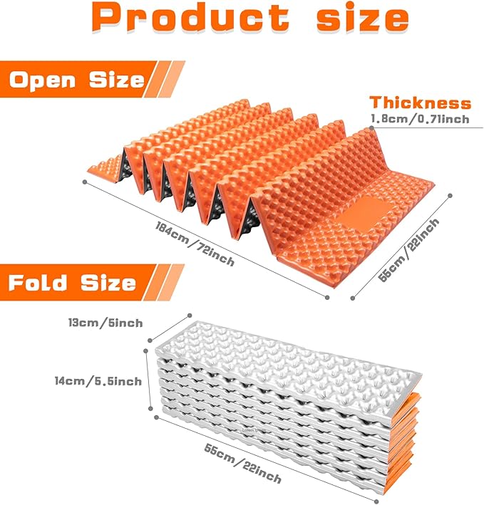 Closed Cell Foam Sleeping Pad,Folding Sleeping Pad Backpacking,Moisture-Proof Foldable Sleeping Pad, Lightweight,Sleeping Mat for Camping Hiking Backpacking Car Camping Mats