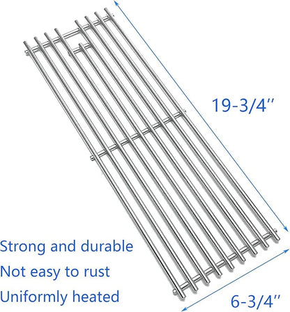 19-3/4" Stainless Steel 4 Cooking Grates Replacement Parts for Chargriller 2121, 2123, 2222, 2828, 3001, 3008, 3030, 3072, 3232, 3725, 4000, 4001, 4008, 4208, 5050, 5252 King Griller 3008, 5252 Grill