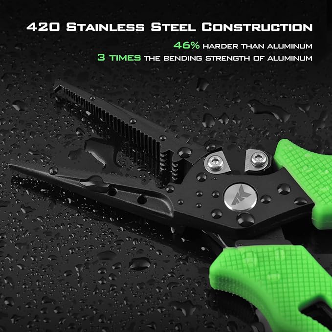 KastKing Cutthroat 7 inch Fishing Split Ring Pliers, 420 Stainless Steel Fishing Tools, Saltwater Resistant Fishing Gear, Tungsten Carbide Cutters