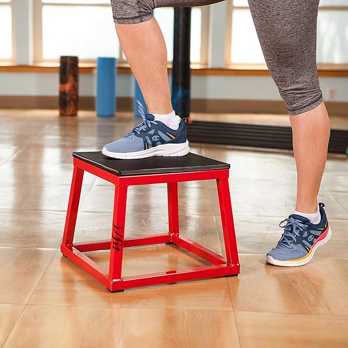JFIT Plyometric Boxes - Made in Taiwan NO Assembly Required Single - Height Box Set and Adjustable Box Options Plyometric Platform and Jumping Agility Box for Training Conditioning Strength Training