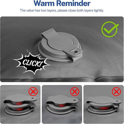 OGERY Sleeping Pad for Camping, 6" Extra-Thick Reinforced Camping Sleeping Pad with Pillows & Built-in Foot Pump, Ultralight Self Inflating Air Mattress Mat for Tent Hiking Essentials Gear