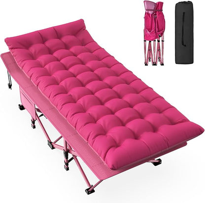 Slendor Camping Cot for Adults, 1200D Oxford Camping Bed with 3.5in Thick Mattress, 500lbs Max Load, Folding Cot for Camping, Travel, Outdoor, Home Guest, Office Nap