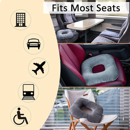 Donut Pillow for Tailbone Pain Relief, Wheelchair Cushion for Hemorrhoids and Bed Sores, Pregnancy, Donut Pillow Suitable for Office, Long Travel, Car and Home Sofa