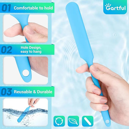 Gartful 6PCS Colored Silicone Spatula Stick, Reusable Epoxy Stir Sticks Scraper DIY Crafts Tools for Mixing Resin, Paint, Waxing, Liquid, Arts Projects, Facial Mask Stirring Rods, 6 Colors