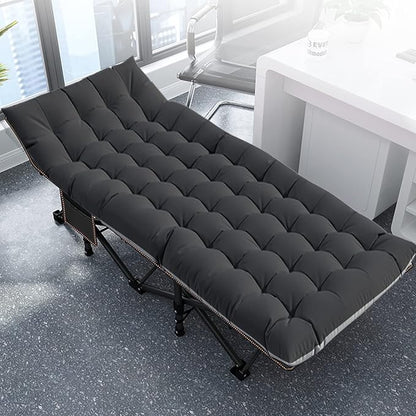 Slsy Folding Camping Cot for Adults with Pad, Padded Portable Sleeping Cots, Camp Bed with Carry Bag for Outdoor Travel, Beach, Hiking