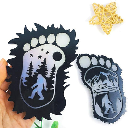 2pcs Foot Coaster Silicone Molds, Bigfoot Sasquatch Epoxy Resin Casting Mold for Drink Coasters, Cup Mats, Home Decoration, Handmade Crafts