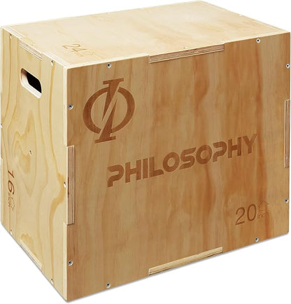 Philosophy Gym 3 in 1 Wood Plyometric Box - Jumping Plyo Box for Training and Conditioning