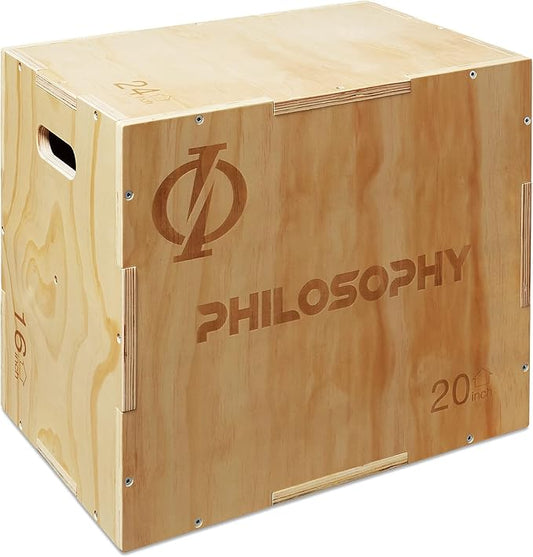 Philosophy Gym 3 in 1 Wood Plyometric Box - Jumping Plyo Box for Training and Conditioning