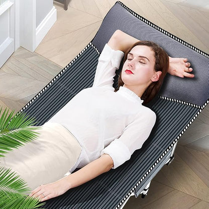 ABORON Folding Camping Cot for Adults, Double Layer 1200D, 500lb Capacity, Heavy Duty Guest Cot with Mat & Carrying Bag for Indoor & Outdoor Use