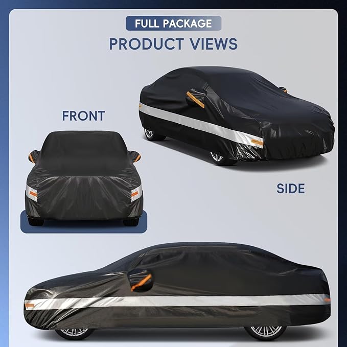 Sedan Car Cover Custom Fit Jaguar X-Type 2001-2010, 100% Waterproof Breathable Outdoor Car Covers, Sun Rain Dust Snow Protection. (Ships from US Warehouse, Arrive Within 3-7 Days)
