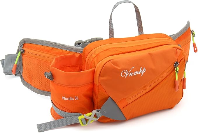 Waist Pack with Water Bottle Holder for Men and Women for Running Climbing Hiking Fitness Cycling and Other Outdoor Sports (Orange)
