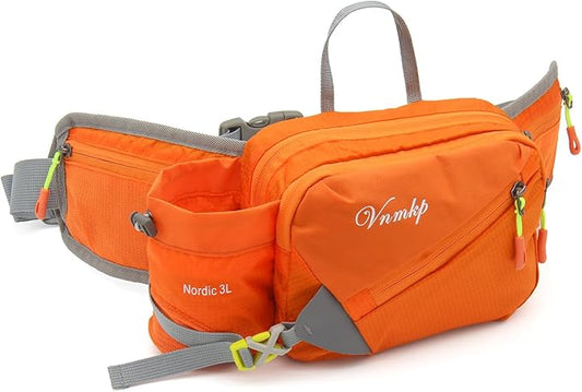 Waist Pack with Water Bottle Holder for Men and Women for Running Climbing Hiking Fitness Cycling and Other Outdoor Sports (Orange)