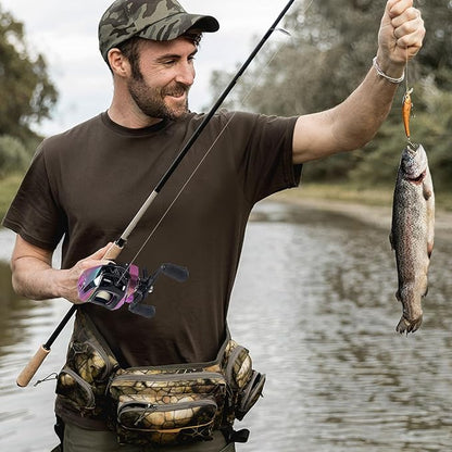 Baitcaster Reels, Lightweight Bait Caster Reel - 7.2:1 Gear Ratio, Up to 22lbs Drag Capacity, Magnetic Brakes, Perfect for Saltwater Fishing and Surf Fishing Rods