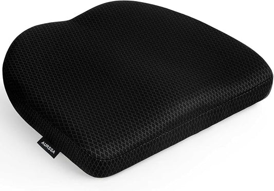 Air Fiber Office Chair Cushion - Ergonomic Seat Cushion for Orthopedic Coccyx, Relief Hip & Back Support - Doctor Recommended Cushion for Long Sitting Worker Driver & Handicapped (Black)