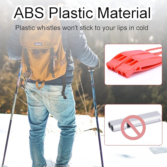 5 Pack Whistles Emergency, Shrill Loud Kayak Safety Whistle with Reflective Lanyard for Outdoor Climbing Hiking Camping Fishing Boating Boat Life Jacket Water Survival Rescue Signaling (5 Color)