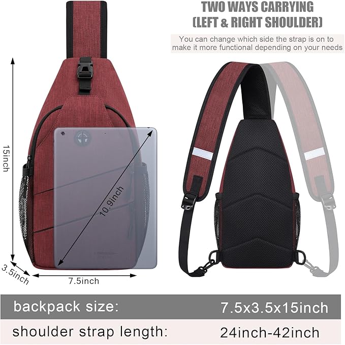 Crossbody Bags for Women Men Trendy Sling Bag Bakpack Casual Chest Bag with Convertible Shoulder Strap