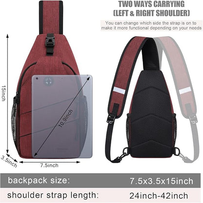 Crossbody Bags for Women Men Trendy Sling Bag Bakpack Casual Chest Bag with Convertible Shoulder Strap
