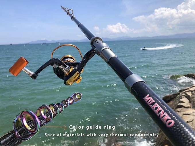Telescopic Fishing Rod and Reel Combination, 240 Cm Carbon Fiber Rod, Adult Foldable Fishing Rod Suitable for Freshwater and Salt Water