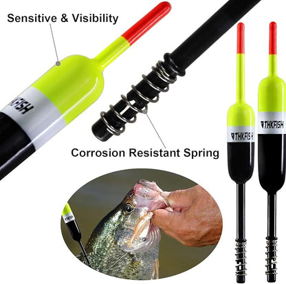 THKFISH Fishing Bobbers Fishing Floats and Bobbers Slip Bobbers for Fishing Balsa Floats Crappie Fishing Bobbers Fixed Bobber (1.5"X0.59"X5.4") (2.5"X0.59"X5.4")