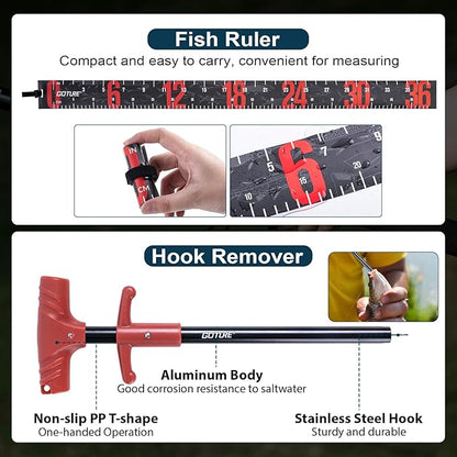 Goture Fishing Rod and Reel Combos-2PCS Telescopic Fishing Pole+2PCS Pre-Loaded Spinning Reels with Carrier Bag,1.8M-2.7M Telescopic Rod Reel Kit for Starter Travel Saltwater Freshwater,Gifts for Men