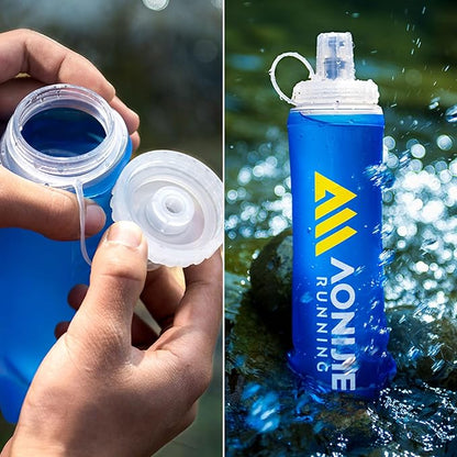 Azarxis TPU Soft Flask Collapsible Water Bottles BPA-Free 250ml 350ml 500ml 600ml for Hydration Vest Pack Running Hiking Cycling Climbing