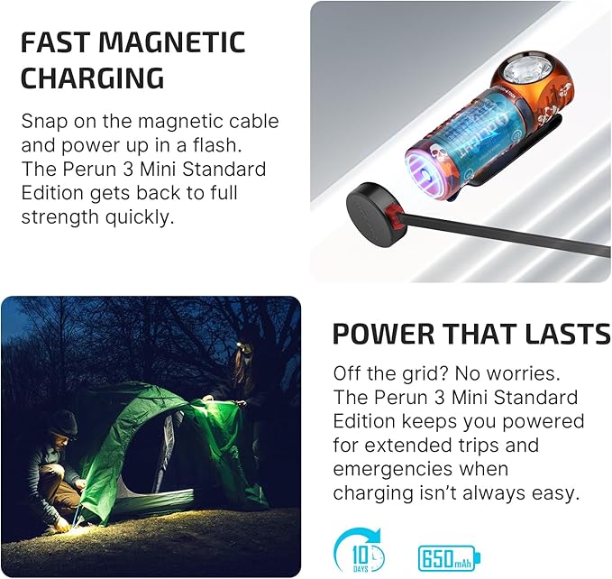 OLIGHT Perun 3 Mini Headlamp 1250 Lumens LED Head Flashlight,Rechargeable Headlight with Red Light Option,Perfect for Working, Hiking, Camping and Climbing (Cool White 5700K~6700K, Ghost Blaze)