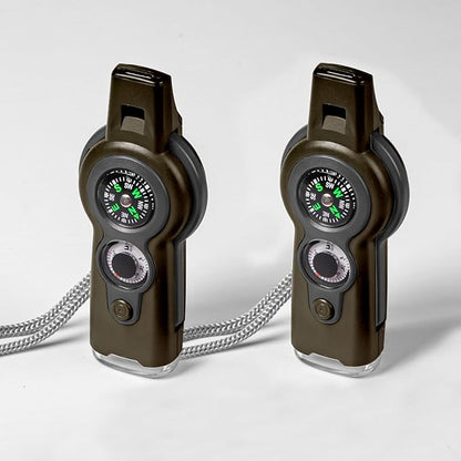 Emergency Survival Function Whistle, Outdoor Multifunctional Tool Safety Whistle with Lanyard, Ideal for Kayaking, Boating, Hiking, Camping, Climbing, Hunting, Fishing, Rescue Signaling