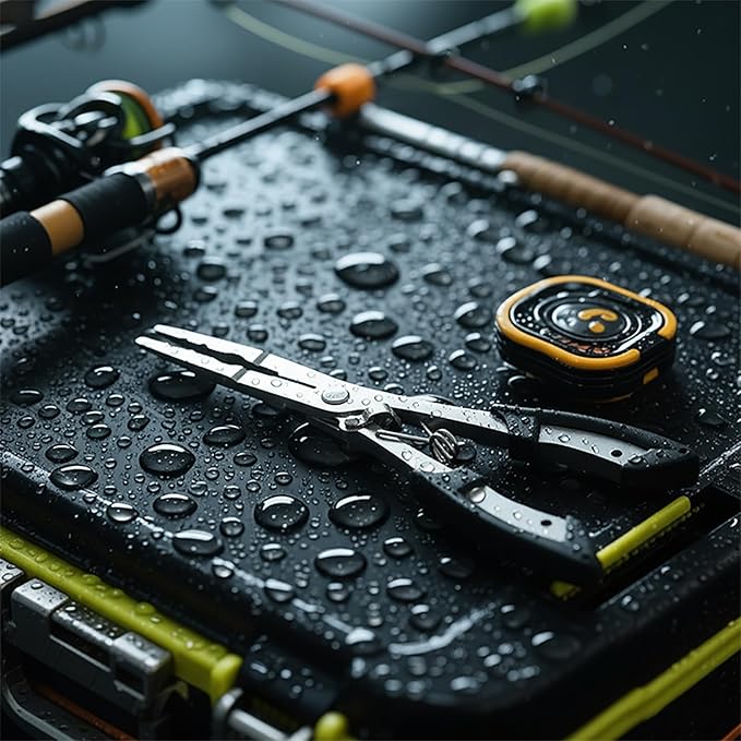 420 Stainless Steel Fishing Pliers, Multi-functional Fishing Tools Hook Remover Line Cutter Pliers, Lockable Handy Fishing Gear for Saltwater Freshwater, Gifts for Men