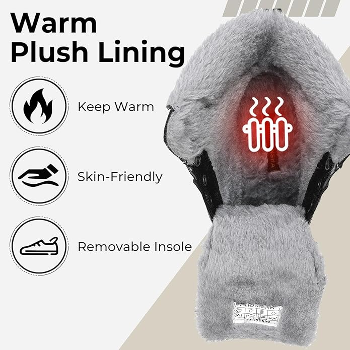 Mishansha Men's Waterproof Snow Boots, Insulated Warm Lined Winter Boot for Cold Weather, Non-Slip Outdoor Trekking Hiking Shoes Size 4-13.5