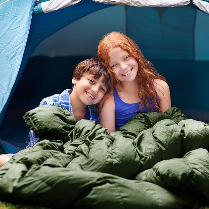 Camping Sleeping Bag 3 Seasons Warm & Cool Weather, Lightweight, Waterproof, Portable Backpacking for Adults & Kids - Camping Essentials Gear Accessories Hiking Travel