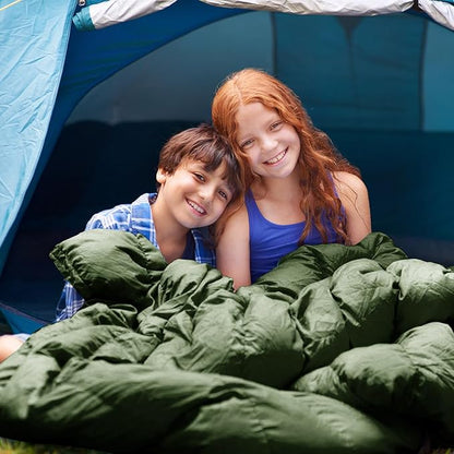 Camping Sleeping Bag 3 Seasons Warm & Cool Weather, Lightweight, Waterproof, Portable Backpacking for Adults & Kids - Camping Essentials Gear Accessories Hiking Travel