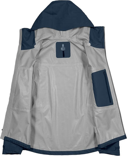 Little Donkey Andy Men's High-performance 3L Hard Shell Waterproof Rain Jacket Breathable Rain Gear for Hiking,Travelling