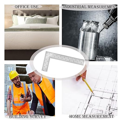 Stainless Steel L Shaped Ruler,2 inch by 4 inch,SCarpenter Square & Framing Tool for Engineer Carpenter