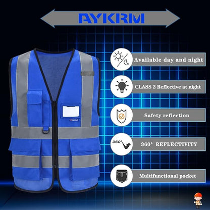 A-SAFETY High Visibility Reflective Safety Vest Customize Logo (XS-8XL)
