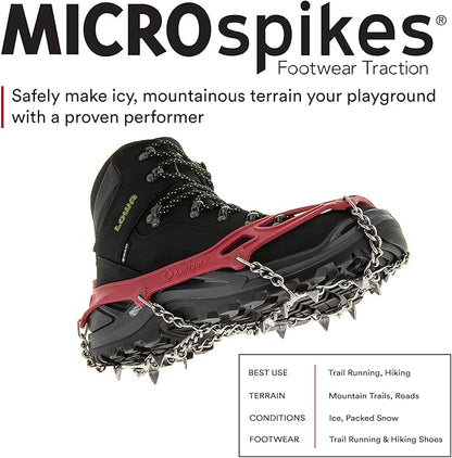 Kahtoola MICROspikes Footwear Traction for Winter Trail Hiking & Ice Mountaineering