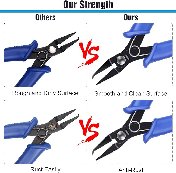 Split Ring Pliers for Jewelry Making, Evatage 2Pcs Jump Ring Opening Pliers for Opening Split Ring or Key Chain, Opener Tools for Jewelry Beading Repair Making Supplies