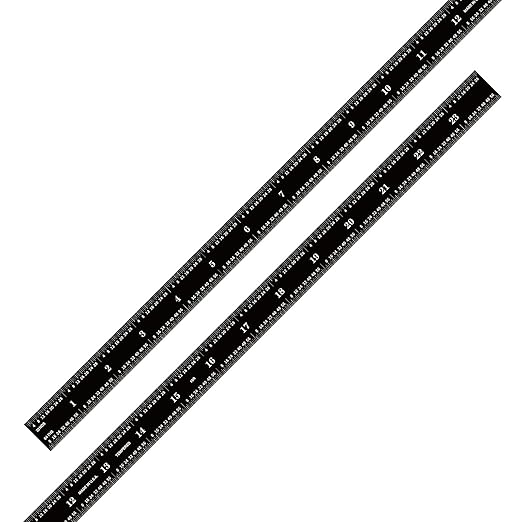 PEC Tools Flexible 24-inch Ruler, Stainless Steel, High Contrast, 1/32“, 1/64”, 1/50“, 1/100” High-Precision Ruler, Suitable for Precision Workshops and Laboratories, Made in USA