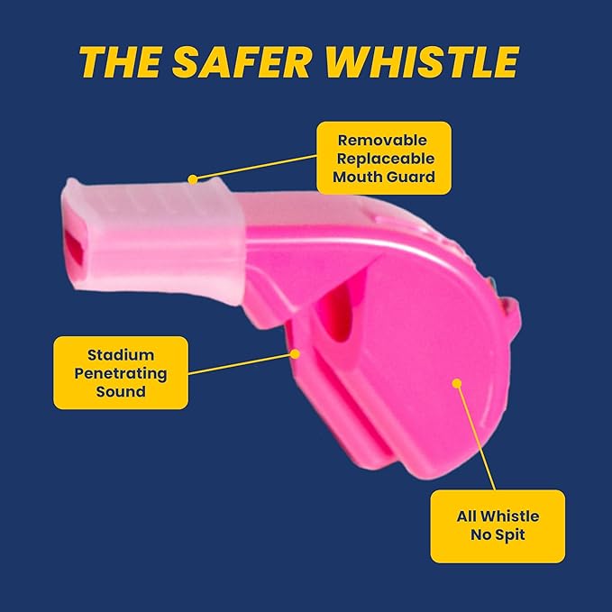 The Protector Whistle P51 - Coach Whistle - Official Whistle for Sports, Removable Cushioned Mouth Grip, Loud Safety Whistle for Adults with Breakaway Lanyard - Emergency Whistle Teacher Lifeguard
