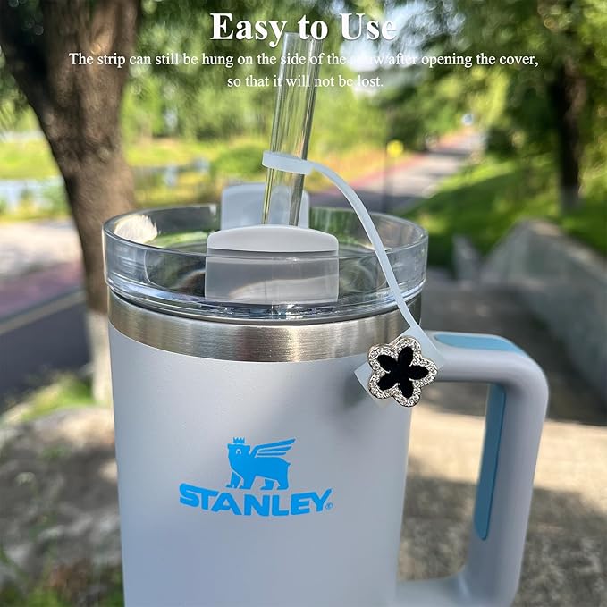 4 PCs Bling Straw Cover Cap for Stanley Cup, Sparkle Straw Toppers for 20 30 40 oz Tumblers, 10mm Straw Accessories Cute Gifts for Girls and Women (Retro)