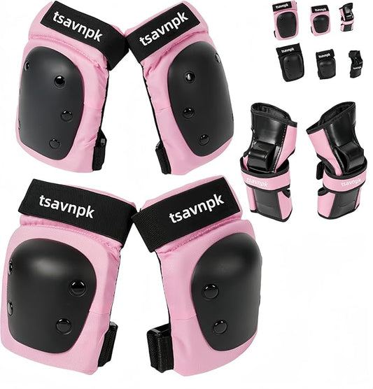 Kids/Adult/Youth Knee and Elbow Pads ,Adult Knee Pads Elbow Pads Wrist Guards for Adult Kids 6 in 1 Protective Gear Set for Skateboarding Biking Roller Skating Cycling Outdoor